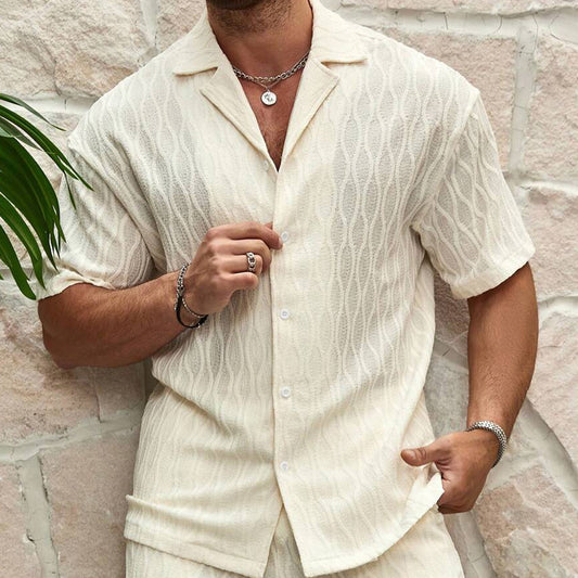 Men’s Summer Fashion Solid Loose Casual Two Pieces